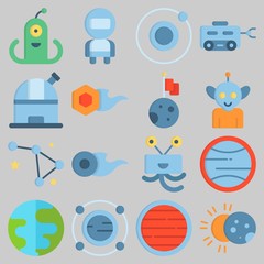 Icon set about Universe with keywords neptune, alien, eclipse, astronaut, uran and observatory © Orxan