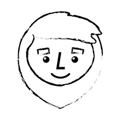 cartoon smile face man beard character vector illustration sketch image design