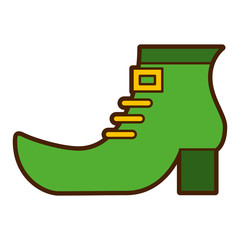 green shoe boot accessory of leprechaun vector illustration