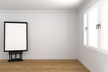 White empty room interior design, Scandinavian style. 3D rendering