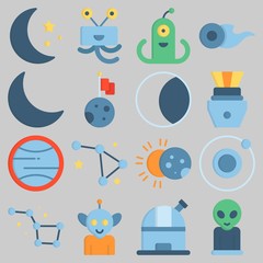 Icon set about Universe with keywords observatory, alien, eclipse, constellation, comet and capsule © Orxan
