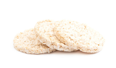 Air popped rice cakes isolated