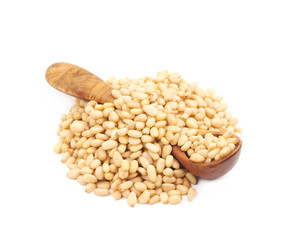 Pile of pine nuts isolated