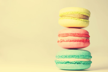 Beautiful colorful macaroons food photo