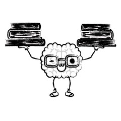  brain character expression mind intelligence neurology fun cartoon caricature comic graphic vector illustration