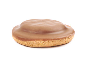 Biscuit cake with filling isolated