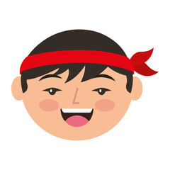 cartoon face cartoon happy chinese man vector illustration