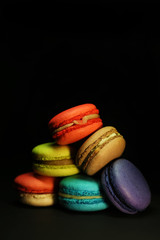 Beautiful colorful macaroons food photo