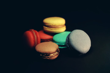 Beautiful colorful macaroons food photo