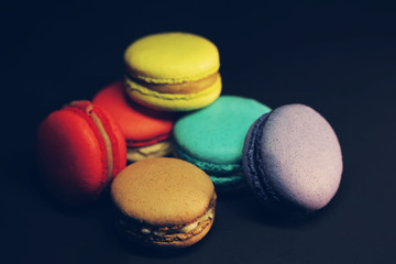 Beautiful colorful macaroons food photo