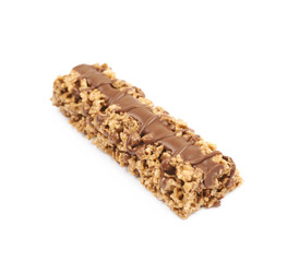 Chocolate granola bar isolated