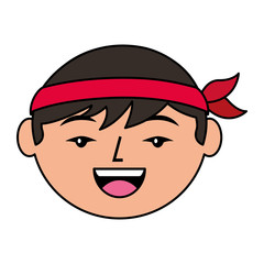cartoon face cartoon happy chinese man vector illustration