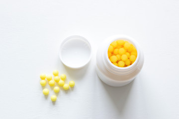 vitamin c ascorbic acid on a white background