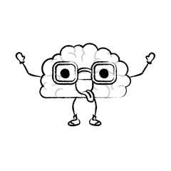  cartoon brain character expression mind intelligence neurology fun caricature comic graphic vector illustration