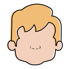 cute and little boy head vector illustration design