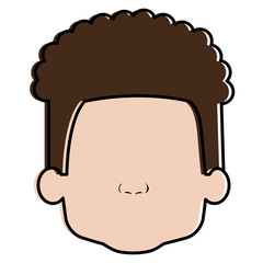 cute and little boy head vector illustration design