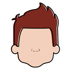 cute and little boy head vector illustration design