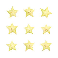 Single slice of carambola fruit