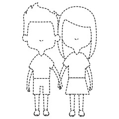 cute and little kids couple vector illustration design