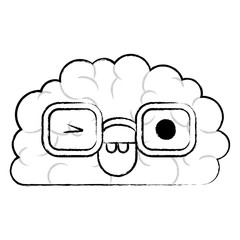  cartoon brain expression mind intelligence neurology fun caricature comic graphic vector illustration