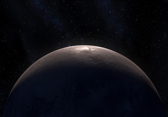 Obraz na płótnie Canvas Artwork of Makemake dwarf planet in the Kuiper belt