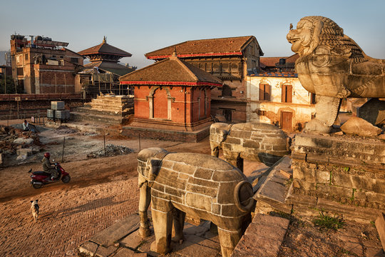2Y after earth quake 2015, View from Pumpkin Temple, Bhaktapur Durbar Square, Nepal