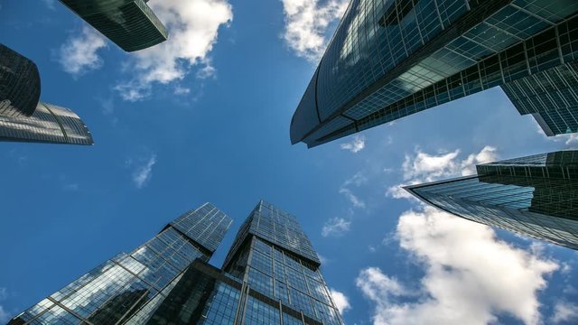 Skyscrapers Of The Business Center Of Moscow City Timelapse