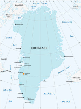 Vector map of the autonomous state of Greenland