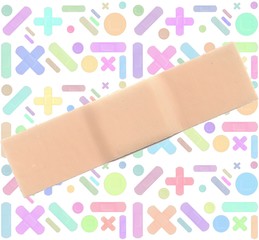 Various Pastel Colors Strips of ADHESIVE BANDAGES PLASTER - Medical Equipment - Colorful Pop Art Style