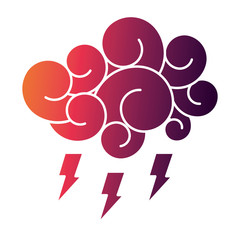 cloud thunderbolt storm cartoon image vector illustration