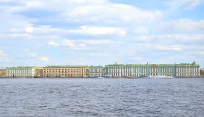 Fototapeta na wymiar View of the Palace Embankment.