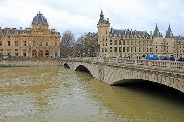 Fototapeta na wymiar Paris, crue de la Seine 2018 