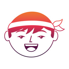 cartoon face cartoon happy chinese man vector illustration