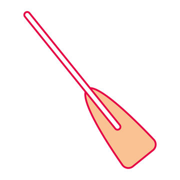 wooden boat oar sport object element vector illustration