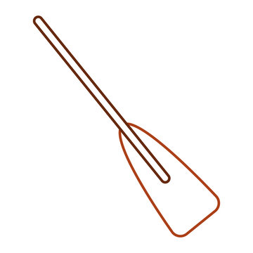 wooden boat oar sport object element vector illustration line color design