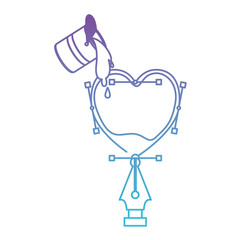 paint bucket design pen graph draw fountain vector illustration