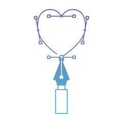 heart graph design draw tool pen vector illustration