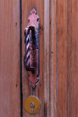 the old iron door handles twisted handle closeup