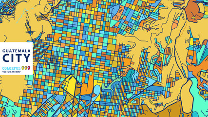 Guatemala City Colorful Vector Artmap