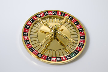 Roulette casino composition in a white backgorund