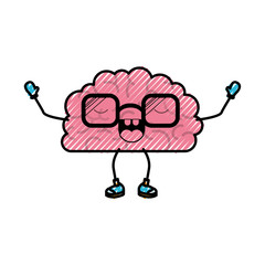 cartoon brain character expression mind intelligence neurology fun caricature comic graphic vector illustration