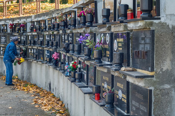 Belgrade, Serbia- October 31, 2016: An editorial stock photo of a Cemetery/Graveyard in Belgrade 'Lešće' in Serbia.