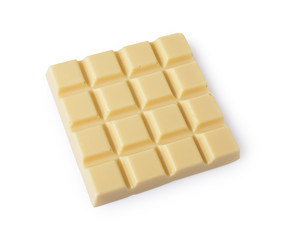 Close-up piece of white chocolate bar