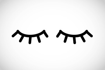 Eyelashes simple icon vector
