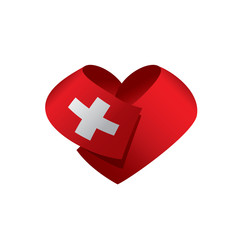 Switzerland flag, vector illustration