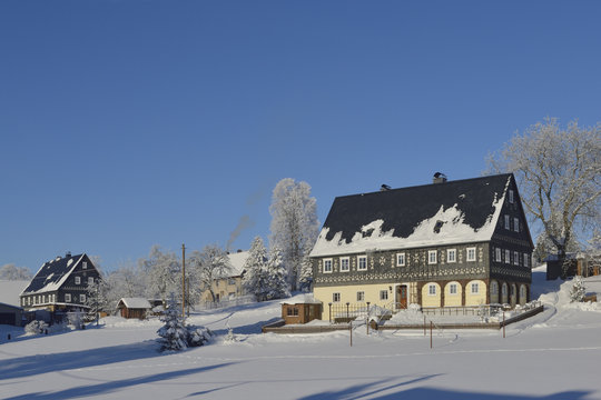 Weifa in der Oberlausitz im Winter 