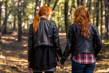 Girls holding hands