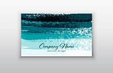 Vector business card templates with brush stroke background.