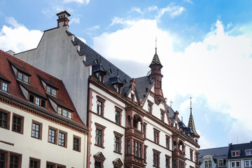 street view of downtown Leipzig, Germany