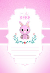 Tarjeta hola bebe rosa © Borja_Bernal